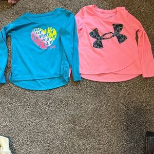 Under Armour Kids Long Sleeve Tees set of 2 - Teal and Coral